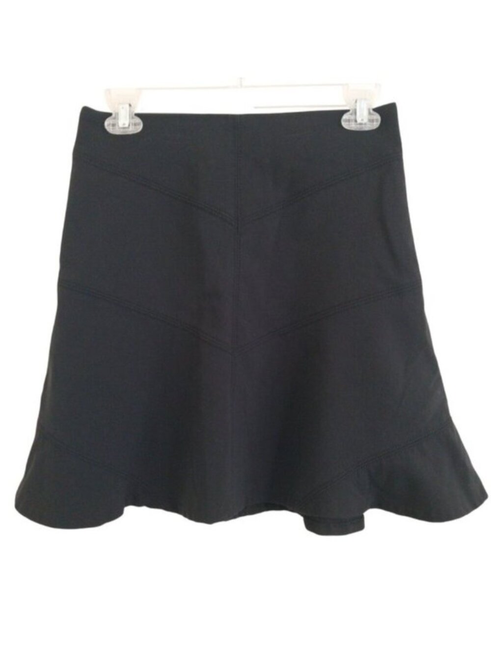 Ann Taylor Loft Ponte Seamed Mini Circle Skater Skirt Size 2 Like New Black